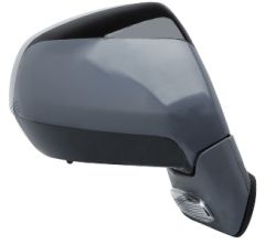 Citroen C4 Grand Picasso 2006-2011 Electric Heated Power Folding With Puddle Lamp Clear Tinted Glass Primed Cover & Arm (Suitable for Painting) Gloss Black Surround Wing Mirror Unit Driver Side