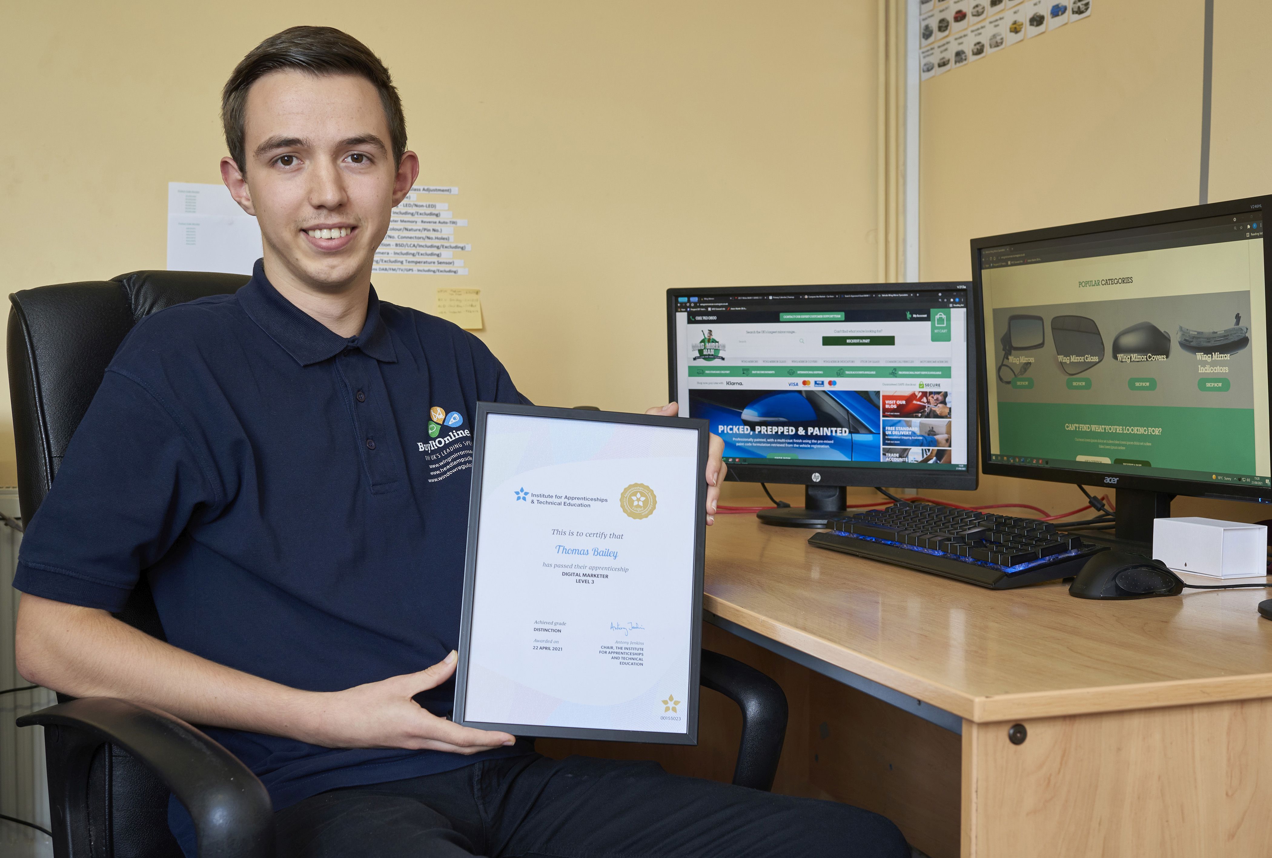 Thomas Bailey Completes His Apprenticeship